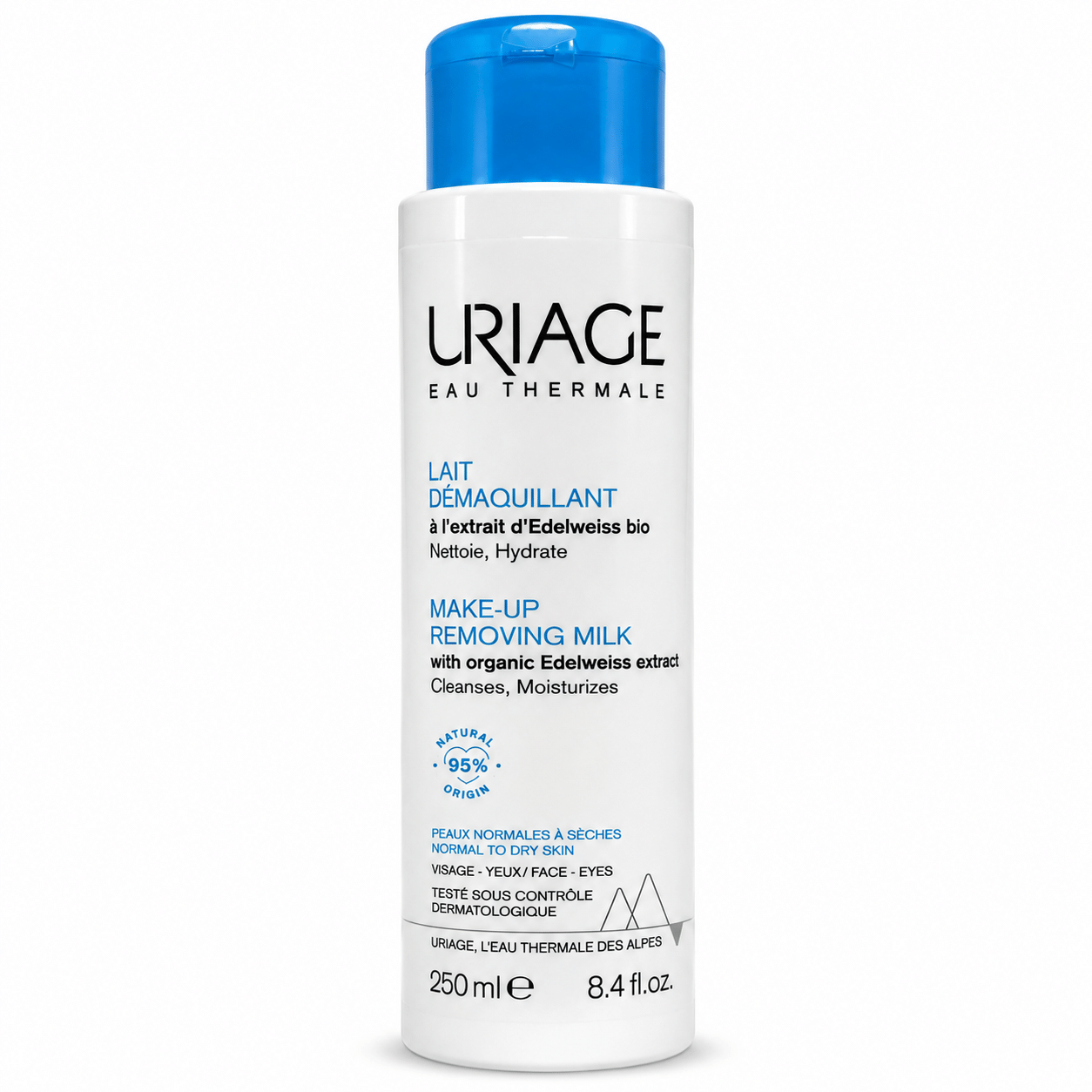 Latte detergente Uriage blu e bianco
