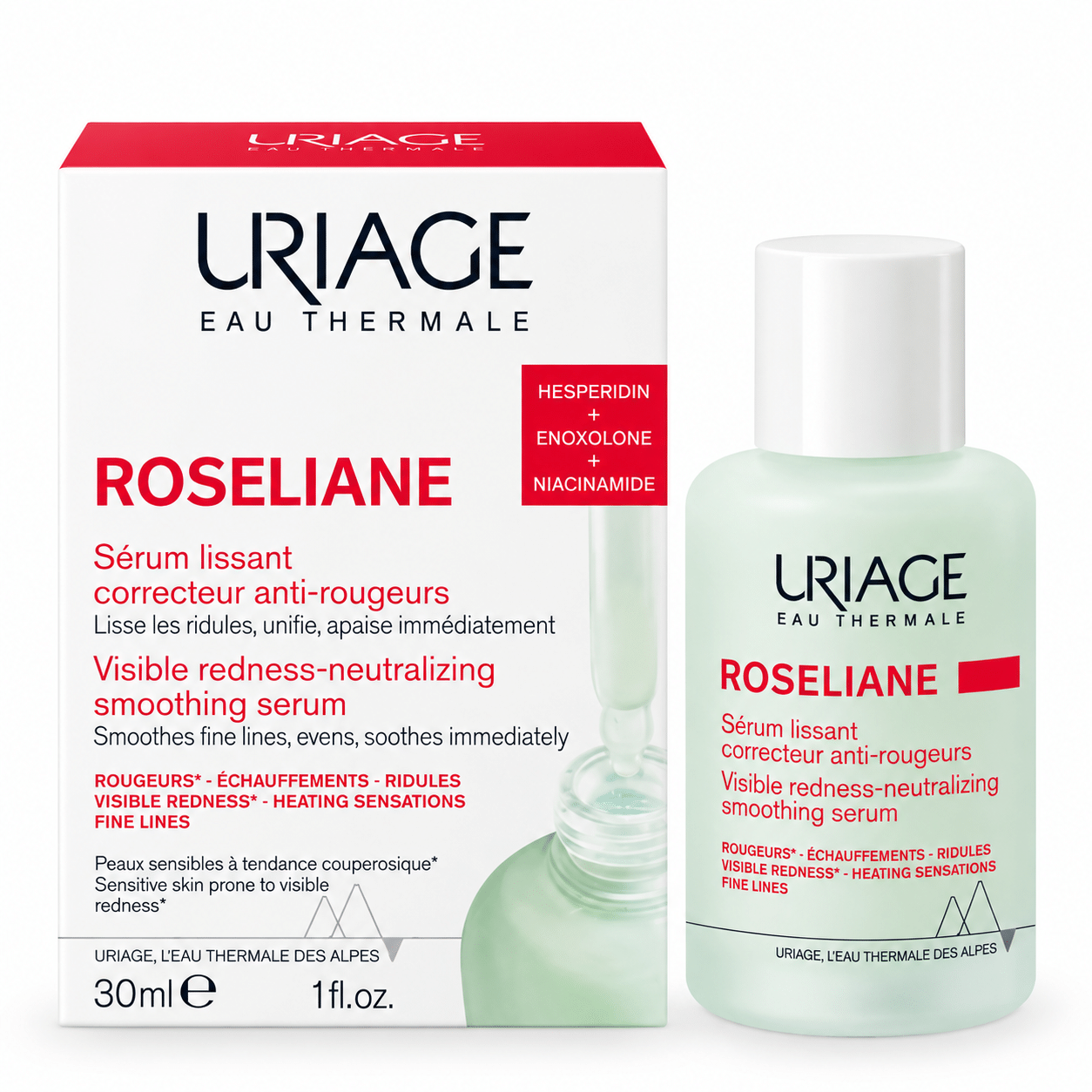 Siero Uriage Roseliane su sfondo bianco