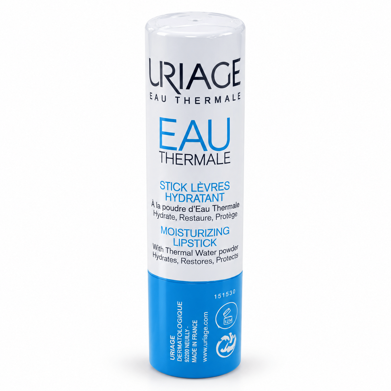 Stick labbra Uriage su sfondo bianco